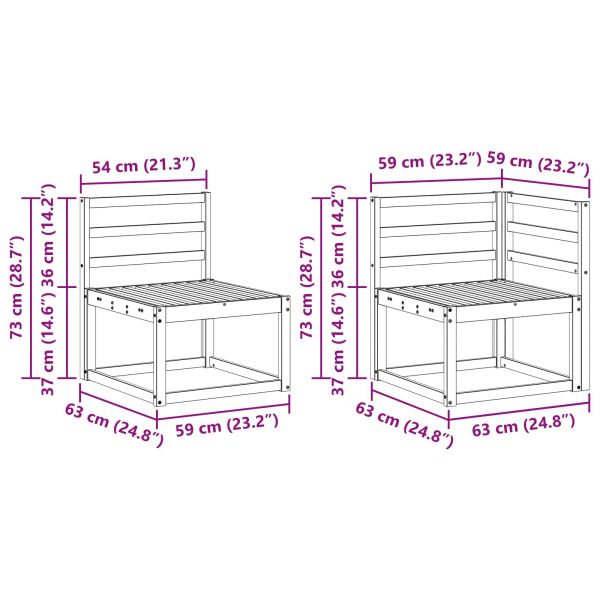 Комплект дивани за открито 7 pcs Естествен