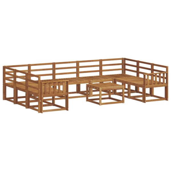 Комплект дивани за открито 10 pcs Естествен