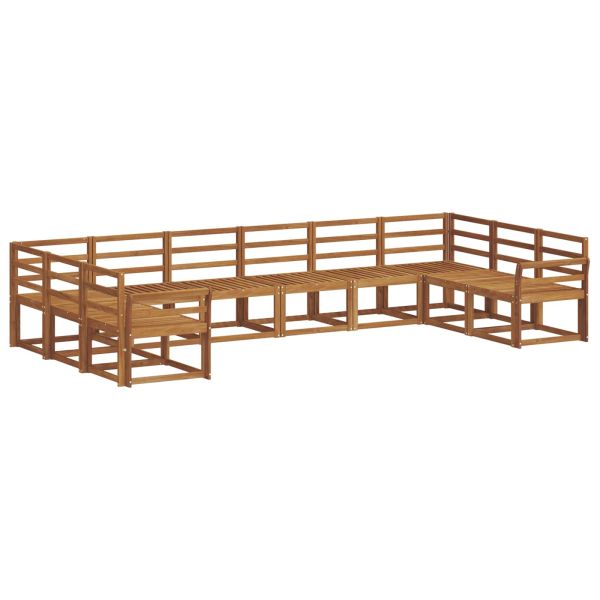 Комплект дивани за открито 10 pcs Естествен