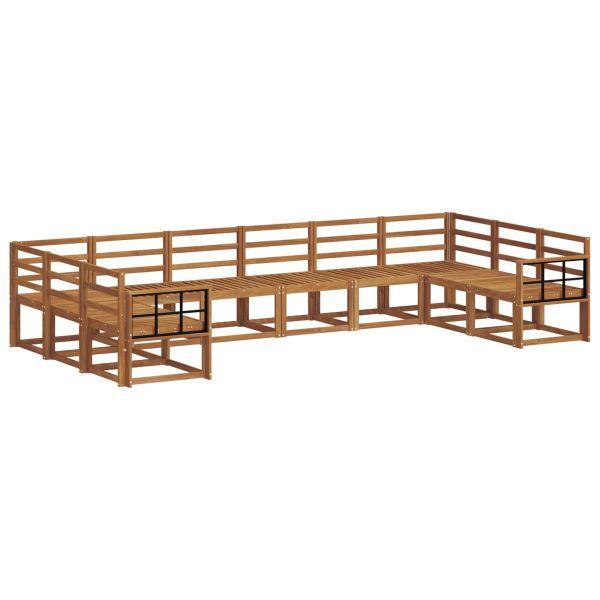 Комплект дивани за открито 10 pcs Естествен