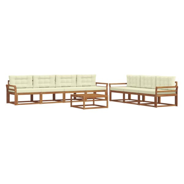 Комплект дивани за открито 8 pcs Натурален и Крема