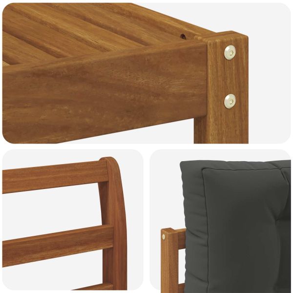 Комплект дивани за открито 9 pcs Натурален и Антрацит