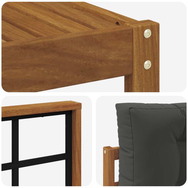 Комплект дивани за открито 9 pcs Натурален и Антрацит