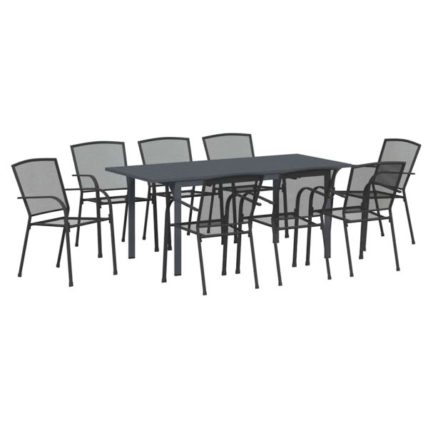 Комплект за хранене в градината 9 pcs Антрацит