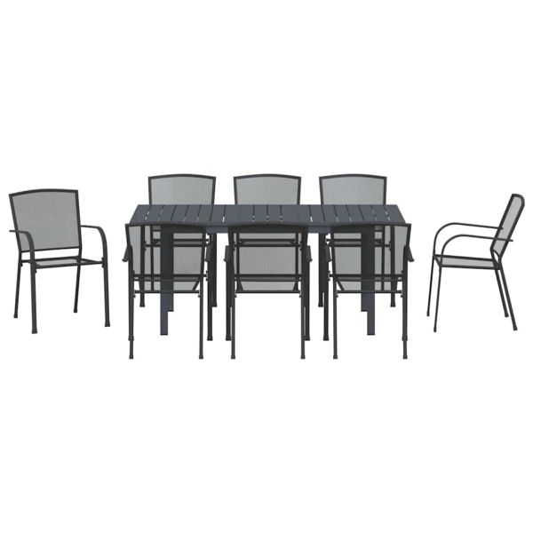 Комплект за хранене в градината 9 pcs Антрацит