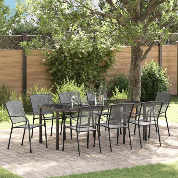 Комплект за хранене в градината 9 pcs Антрацит