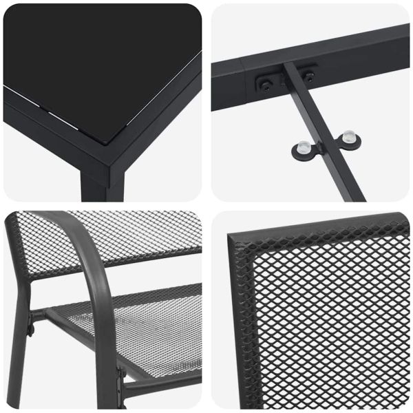 Комплект за хранене в градината 9 pcs Антрацит