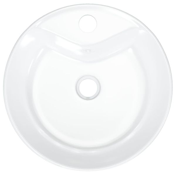 Мивка, бяла, 40x14,5 см, керамична, кръгла