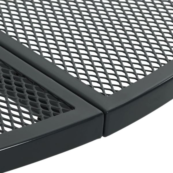 Стифиращи градински столове 3 части антрацит боядисана стомана