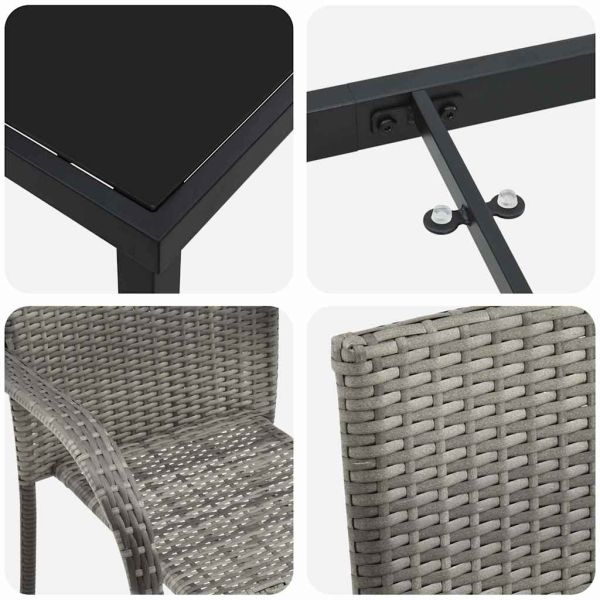 Комплект за хранене в градината 3 pcs Сив