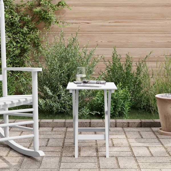 Странична масичка, сгъваема, бяла, масивна топола