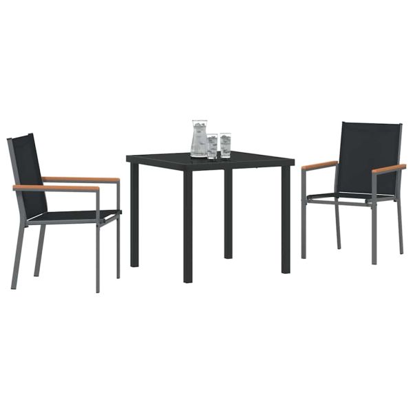 Комплект за хранене в градината 3 pcs Черно