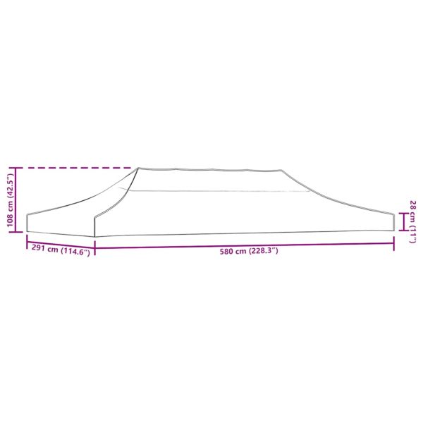 Покривало за парти шатра, 6x3 м, цвят теракота, 270 г/м²