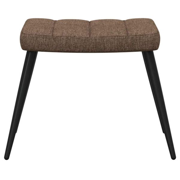 Релаксиращ стол с табуретка, кафяв, плат