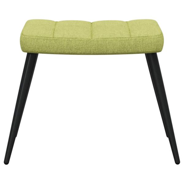 Релаксиращ стол с табуретка, зелен, плат