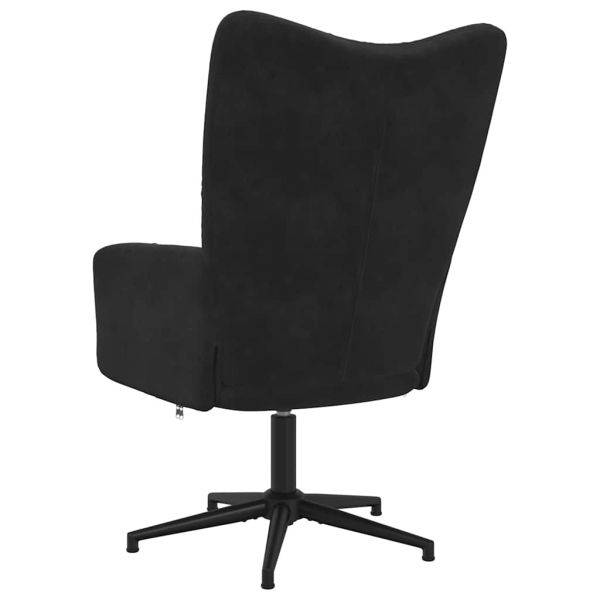 Релакс стол, черен, кадифе