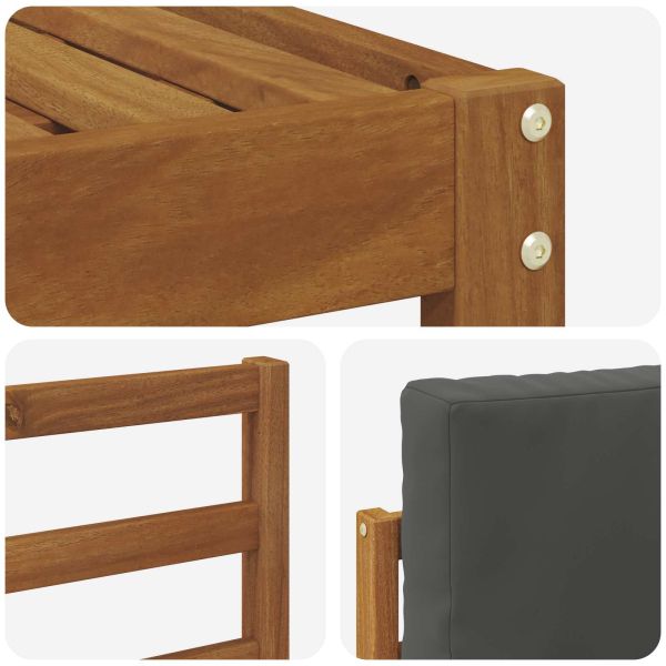 Комплект дивани за открито 6 pcs Натурален и Антрацит