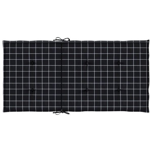 Възглавници за стол с ниска облегалка 6 бр черно каре текстил