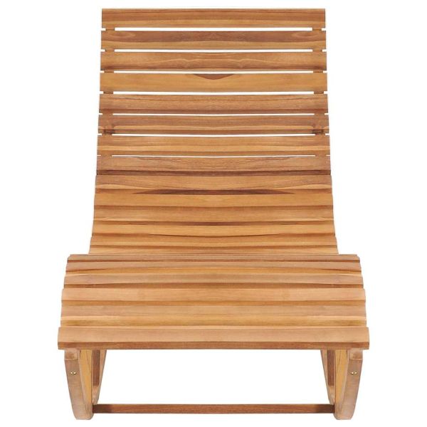 Люлеещ се шезлонг с шалте, тиково дърво масив