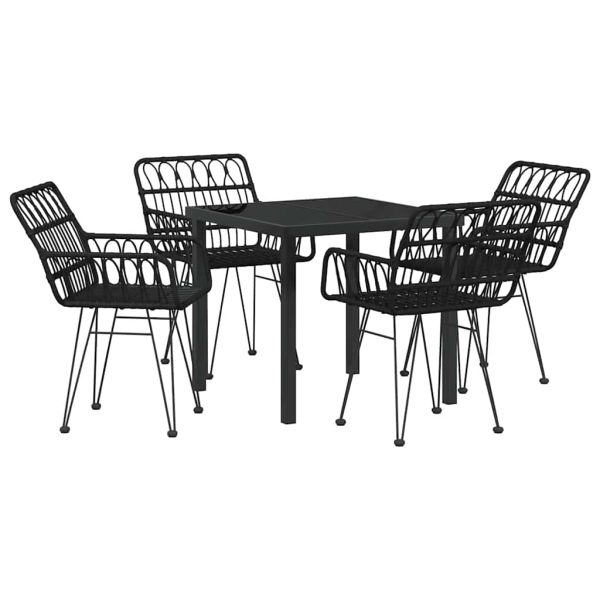 Комплект за хранене в градината 5 pcs Черно