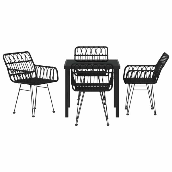 Комплект за хранене в градината 5 pcs Черно