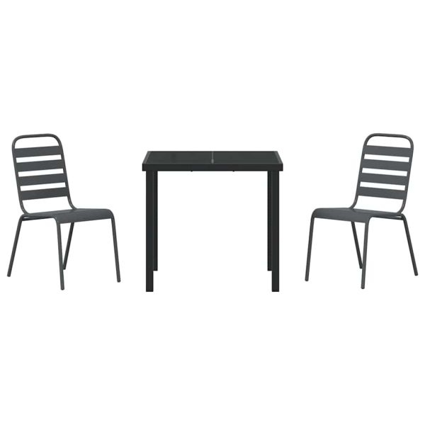 Комплект за хранене в градината 3 pcs Антрацит