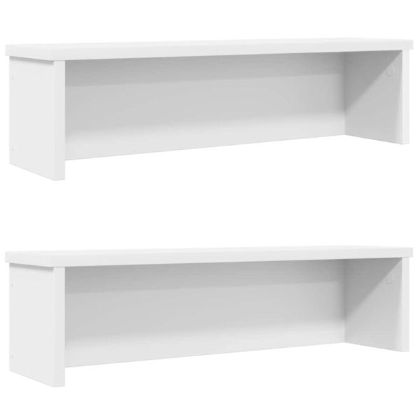 Кухненски стелажи, стифиращи се 2 бр. Бели 50x15x16 см