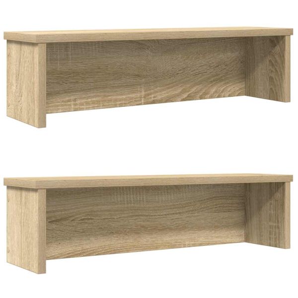 Кухненски стелажи, подреждащи се 2 бр дъб сонома 50x15x16 см