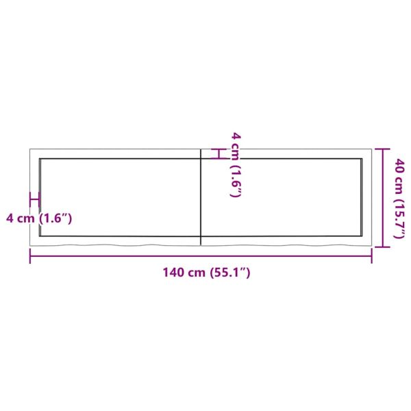 Плот за баня светлокафяв 140x40x(2-4) см обработено дърво масив
