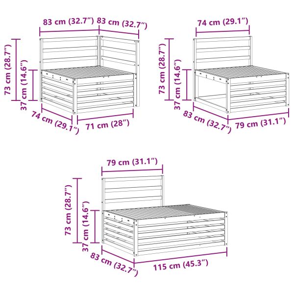 Комплект дивани за открито 4 Брой Естествен