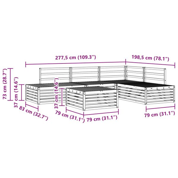 Комплект дивани за открито 5 Брой Естествен