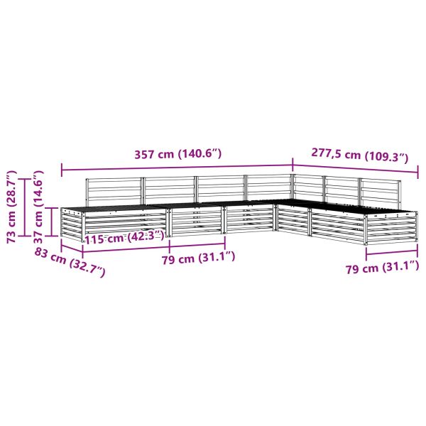 Комплект дивани за открито 6 Брой Естествен