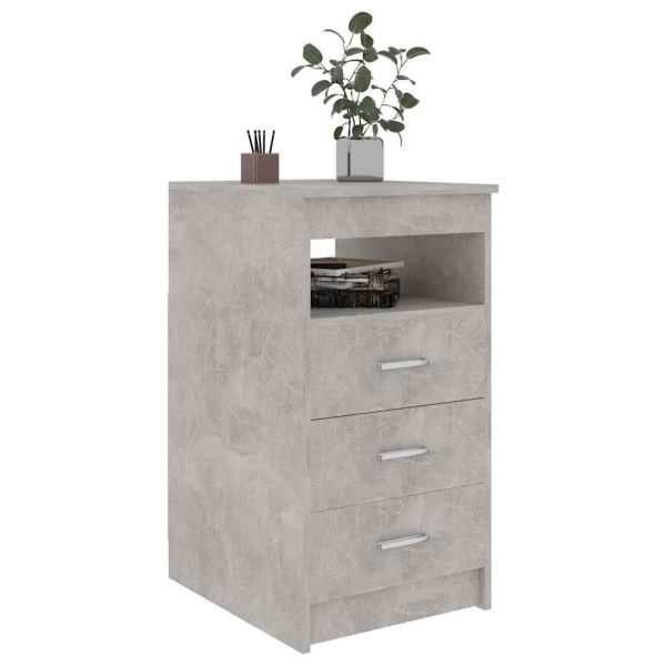 Шкаф с чекмеджета бетонно сив 40x50x76 см инженерна дървесина