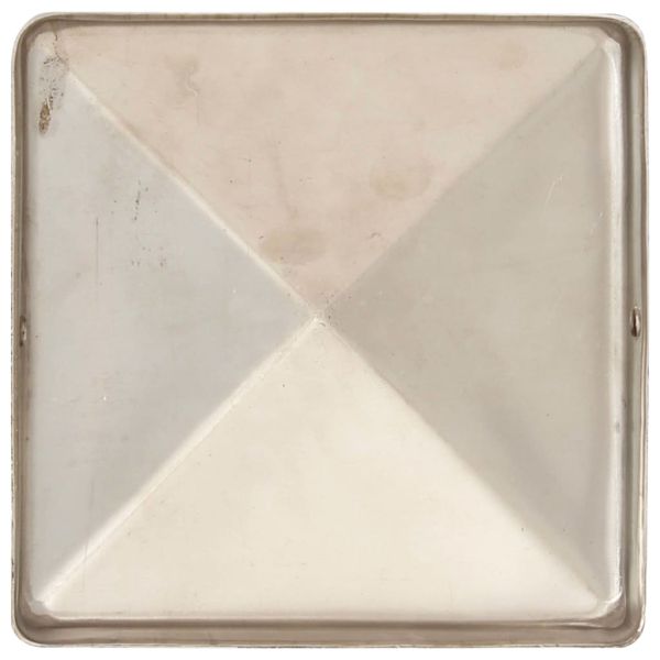 Пирамидни капаци за оградни стълбове 6 бр инокс 81x81 мм