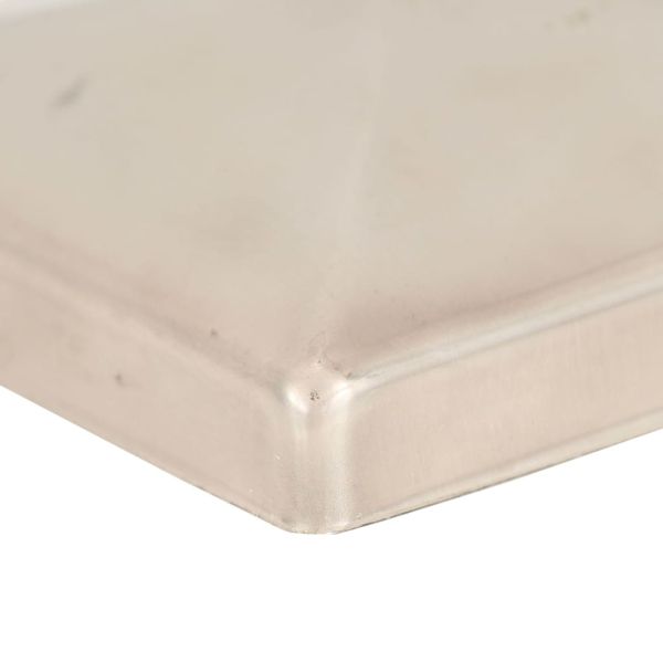 Пирамидни капаци за оградни стълбове 6 бр инокс 81x81 мм