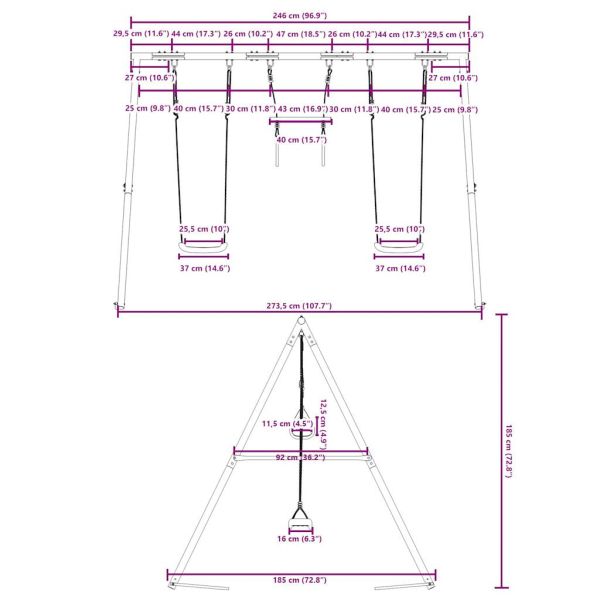 Външен комплект с люлки и трапец