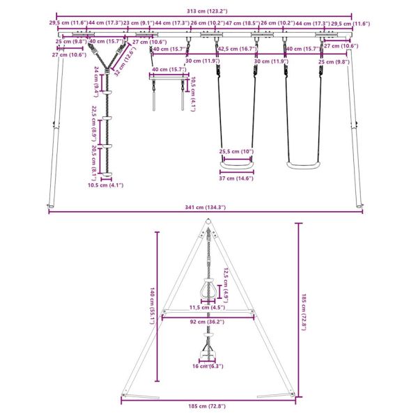 Външен комплект с люлки седалки, трапец и люлка с дискове