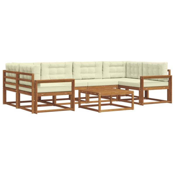 Комплект дивани за открито 7 pcs Натурален и Крема