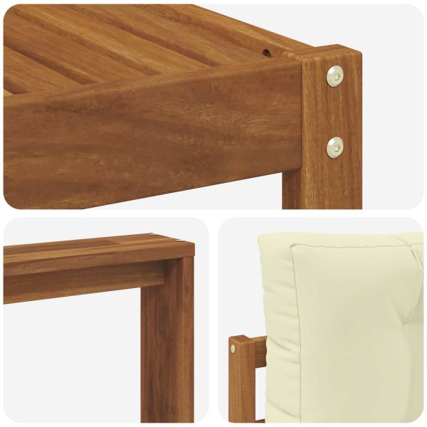 Комплект дивани за открито 7 pcs Натурален и Крема