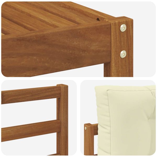 Комплект дивани за открито 5 pcs Натурален и Крема