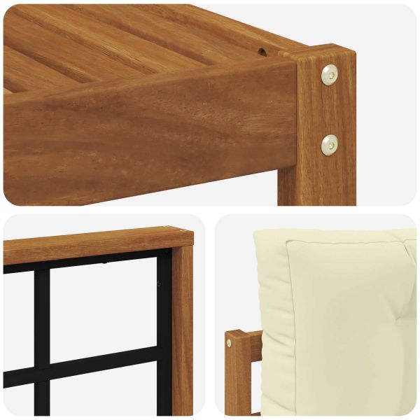 Комплект дивани за открито 5 pcs Натурален и Крема