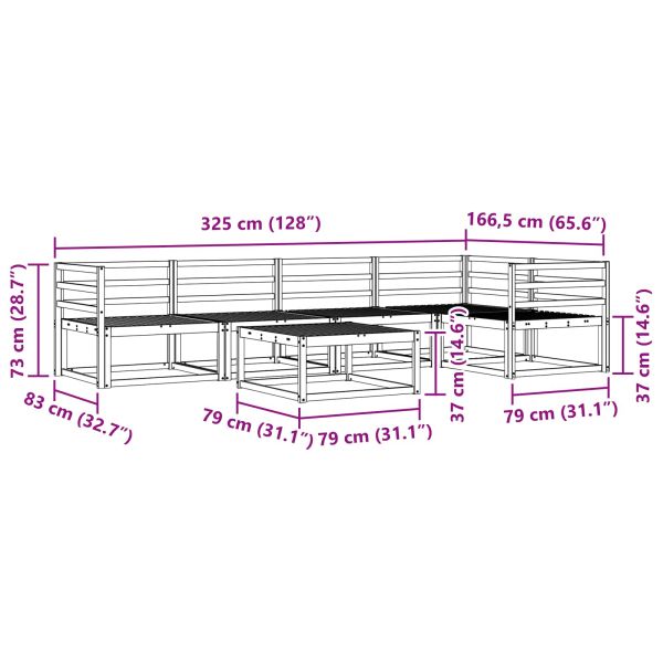 Комплект дивани за открито 6 pcs Натурално