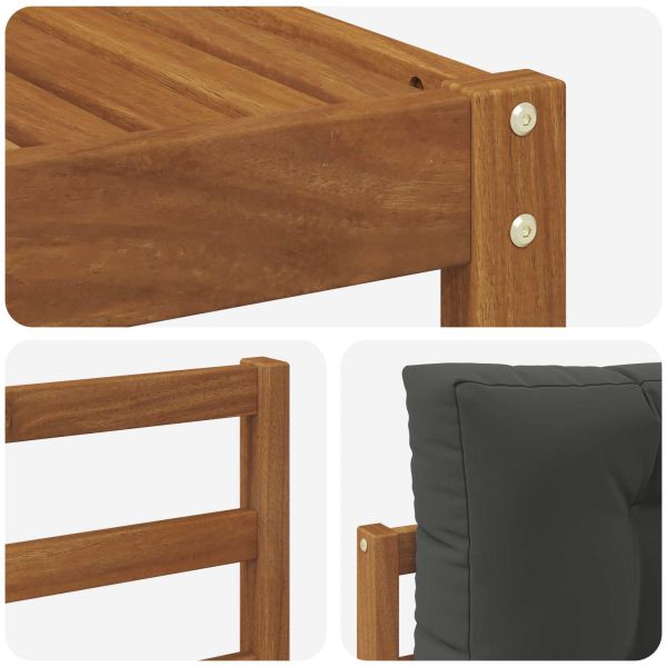 Комплект дивани за открито 6 pcs Натурален и Антрацит