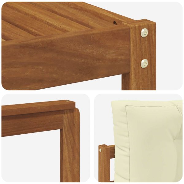 Комплект дивани за открито 6 pcs Натурален и Крема