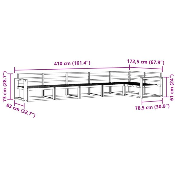 Комплект дивани за открито 6 pcs Натурално