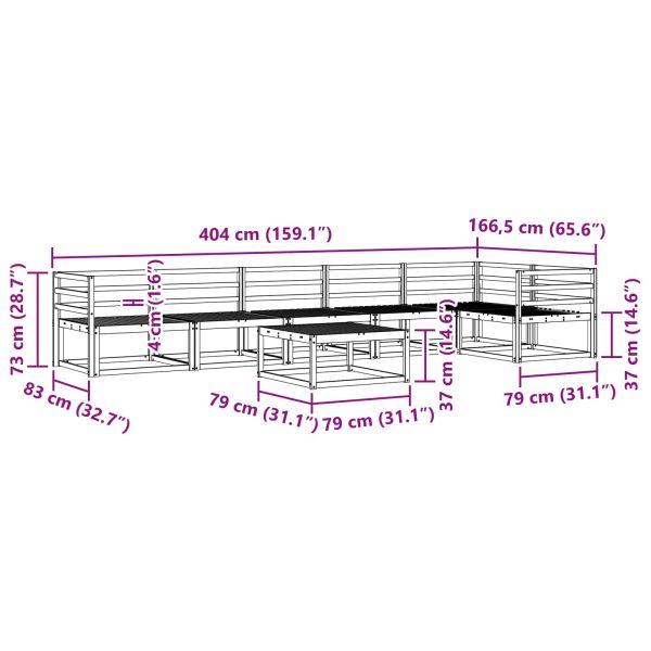 Комплект дивани за открито 7 pcs Естествен