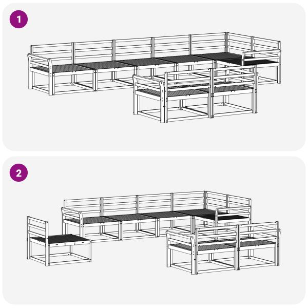 Комплект дивани за открито 8 pcs Естествен
