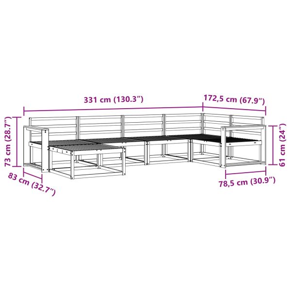 Комплект дивани за открито 6 pcs Натурално
