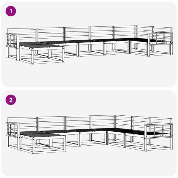 Комплект дивани за открито 7 pcs Естествен
