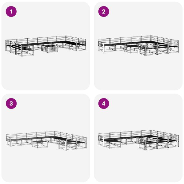 Комплект дивани за открито 11 pcs Естествен